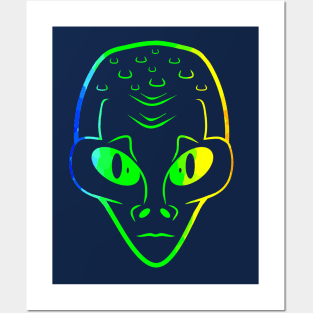 Alien Head Sci Fi Posters and Art